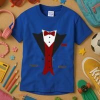 Tuxedo Halloween Wedding Groom Funny Red Costume Kids T-Shirt thumb 3