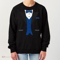 Tuxedo Halloween Wedding Groom Costume Blue Funny Women's Sweatshirt thumb 0