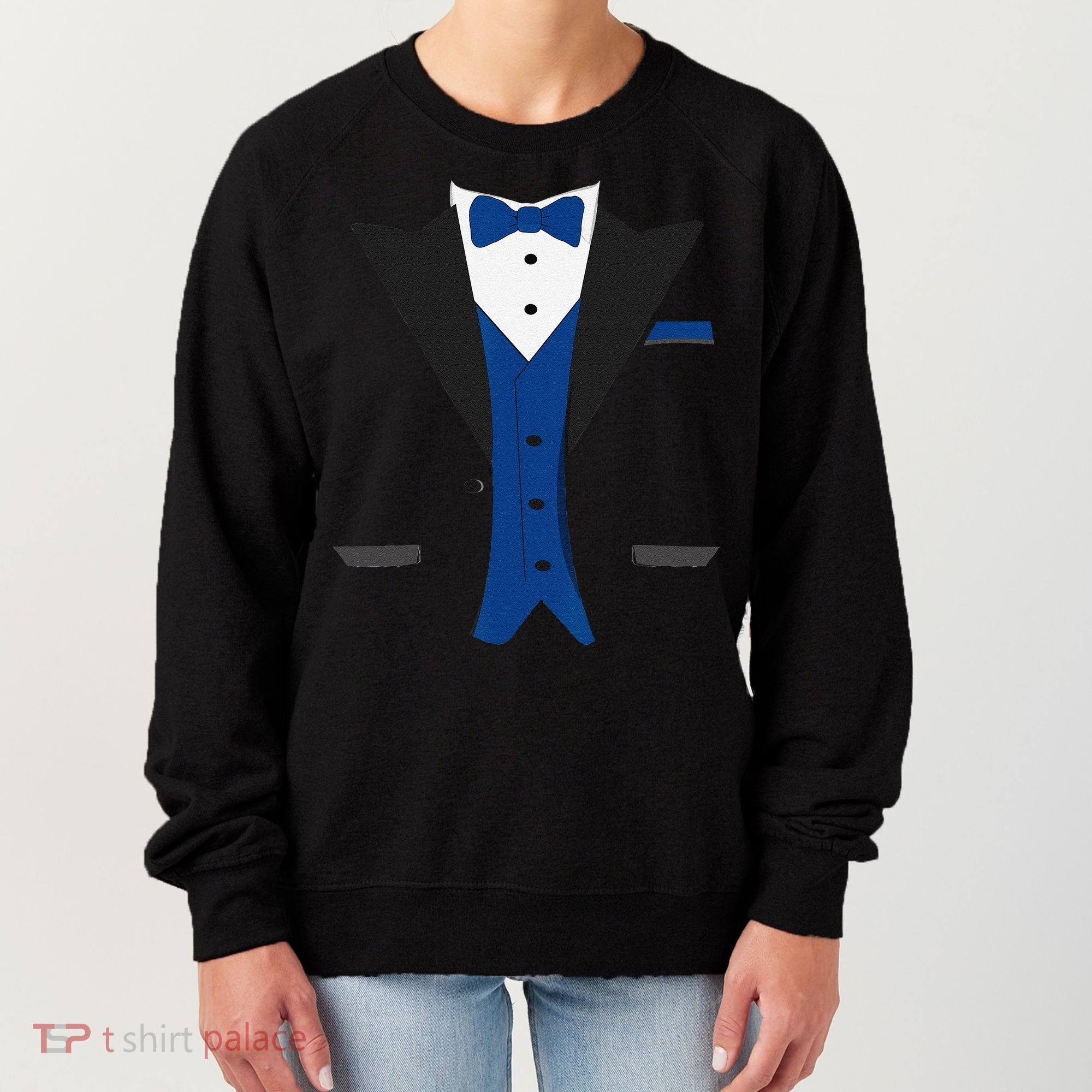 Tuxedo Halloween Wedding Groom Costume Blue Funny Women's Sweatshirt