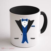 Tuxedo Halloween Wedding Groom Costume Blue Funny Coffee Mug thumb 1