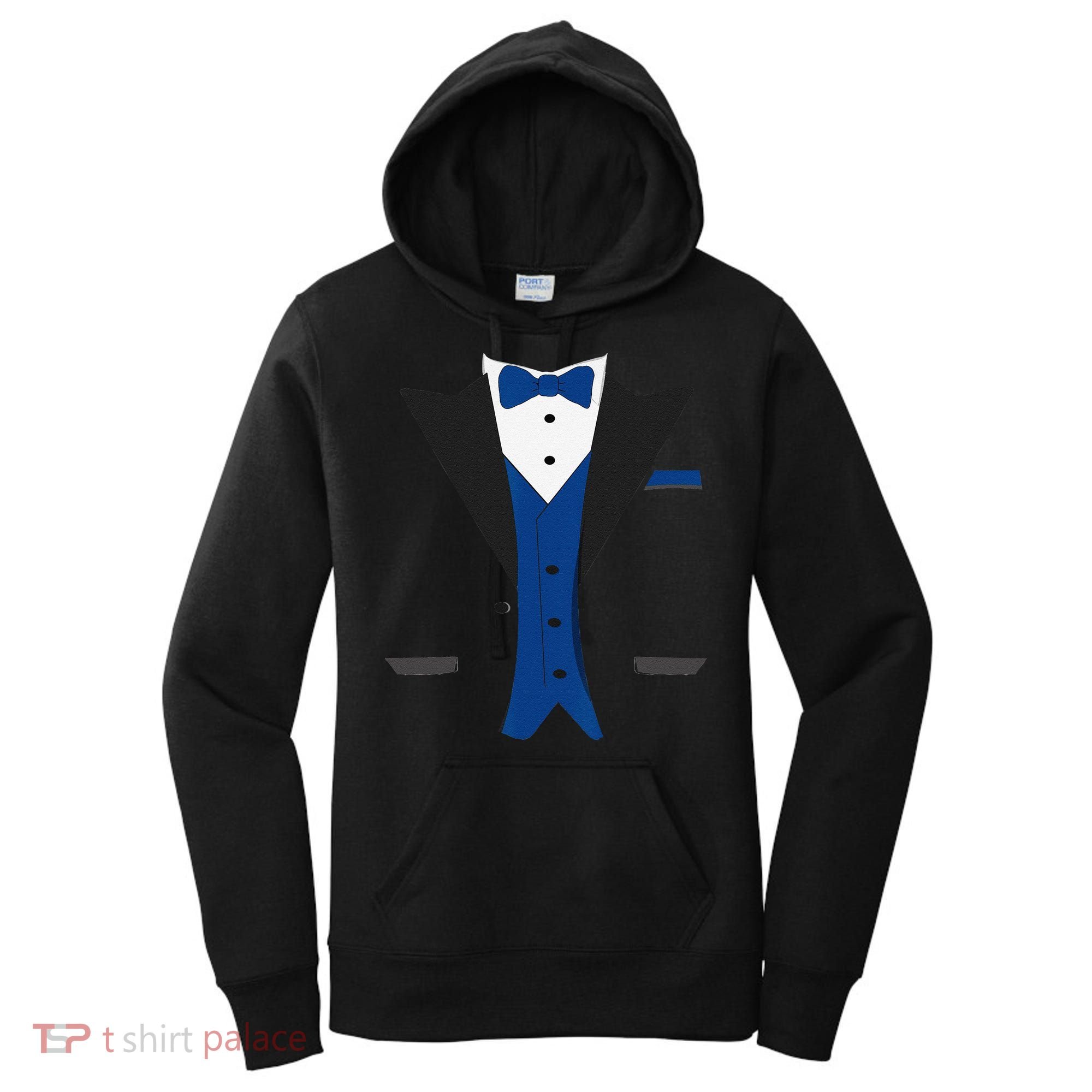 Tuxedo Halloween Wedding Groom Costume Blue Funny Women's Hoodie