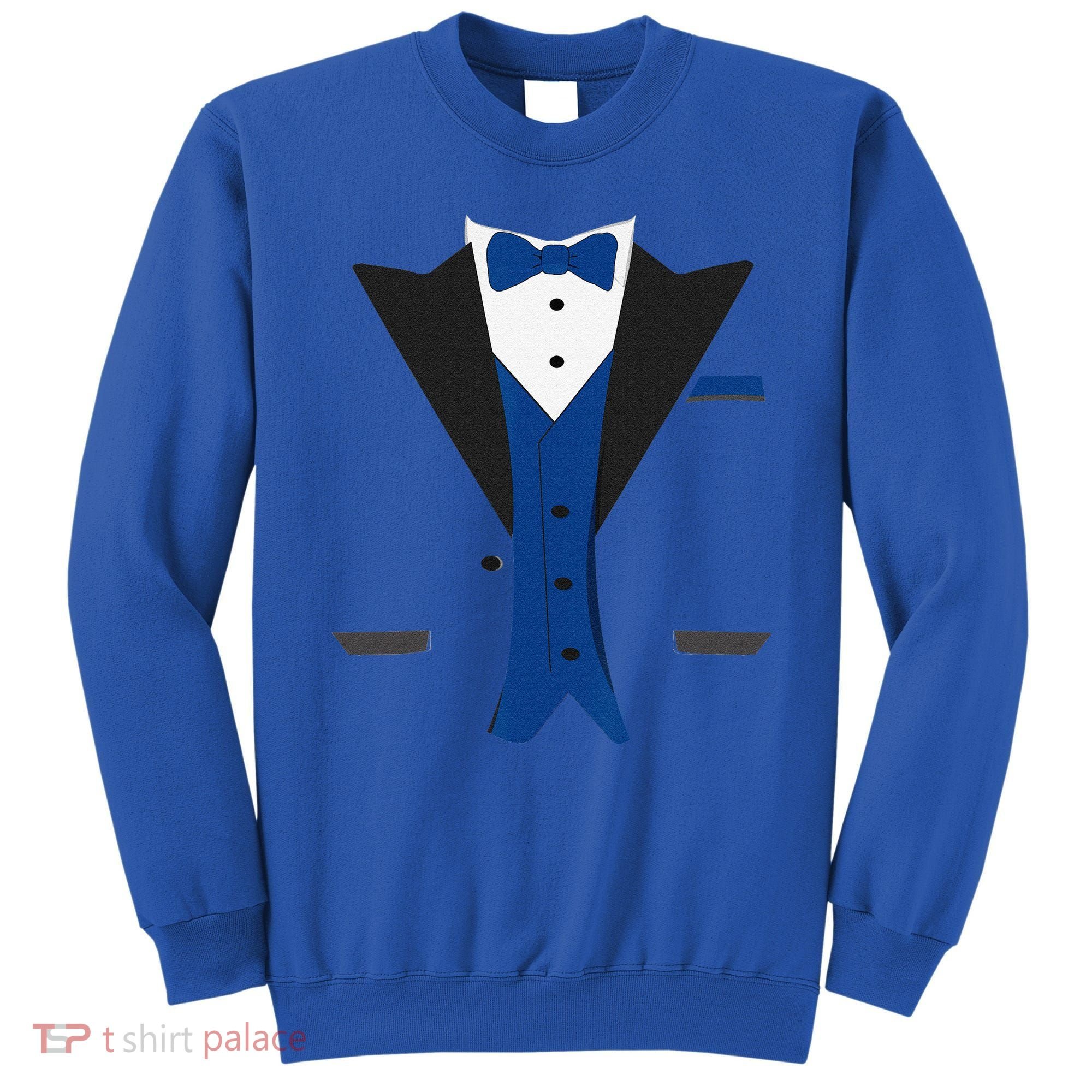 Tuxedo Halloween Wedding Groom Costume Blue Funny Sweatshirt