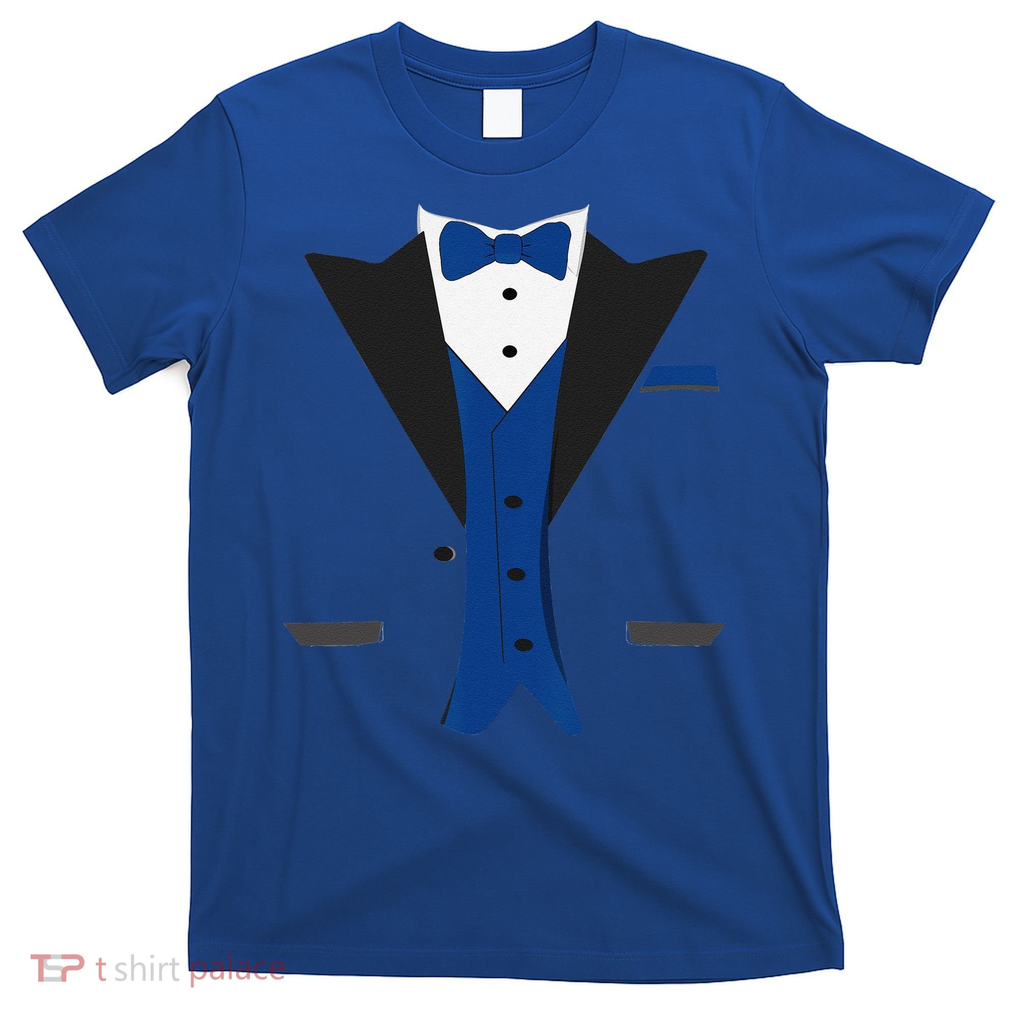 Tuxedo Halloween Wedding Groom Costume Blue Funny T-Shirt