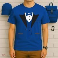 Tuxedo Halloween Wedding Groom Costume Blue Funny T-Shirt thumb 6