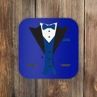 Tuxedo Halloween Wedding Groom Costume Blue Funny Coaster thumb 0