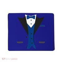Tuxedo Halloween Wedding Groom Costume Blue Funny Mousepad thumb 0