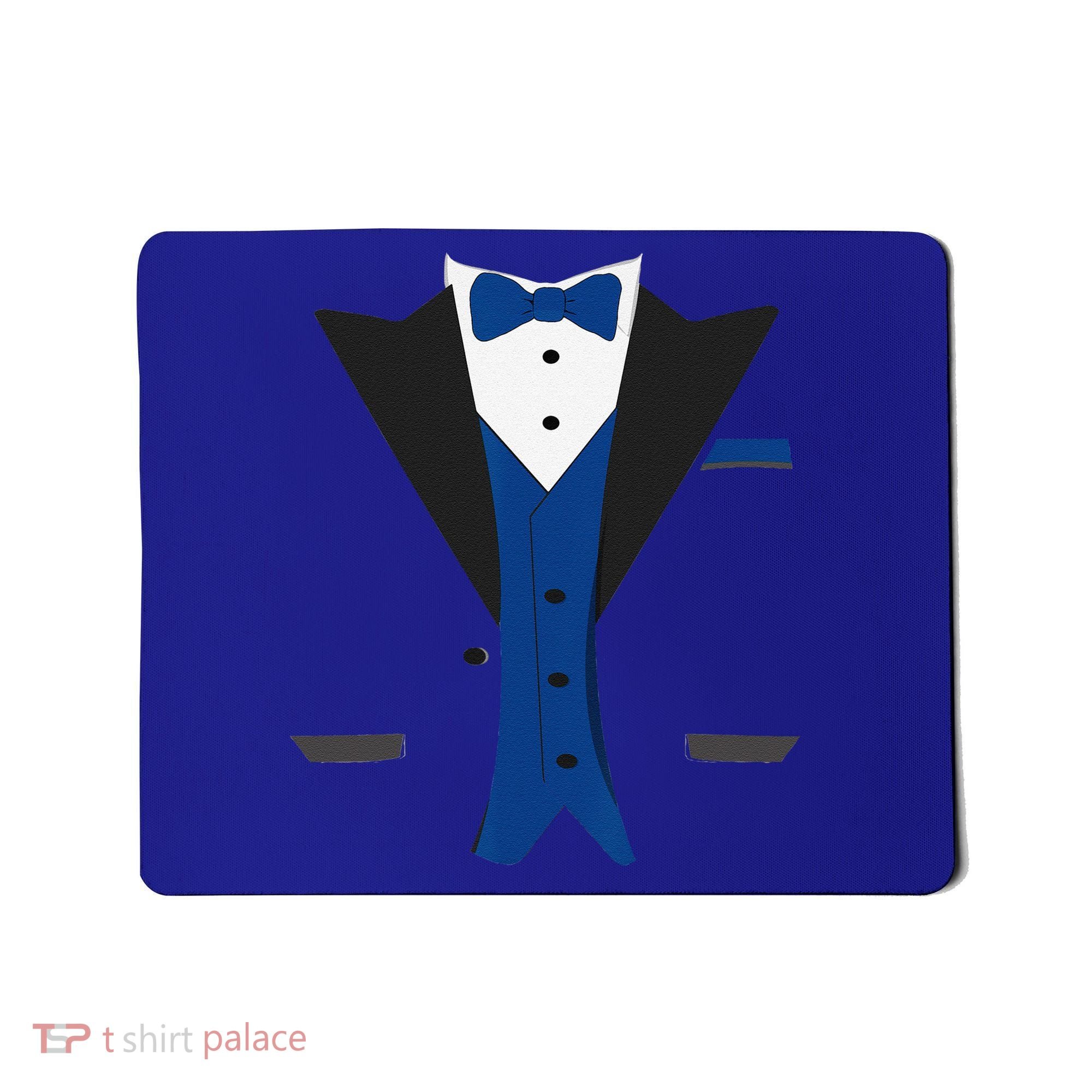 Tuxedo Halloween Wedding Groom Costume Blue Funny Mousepad