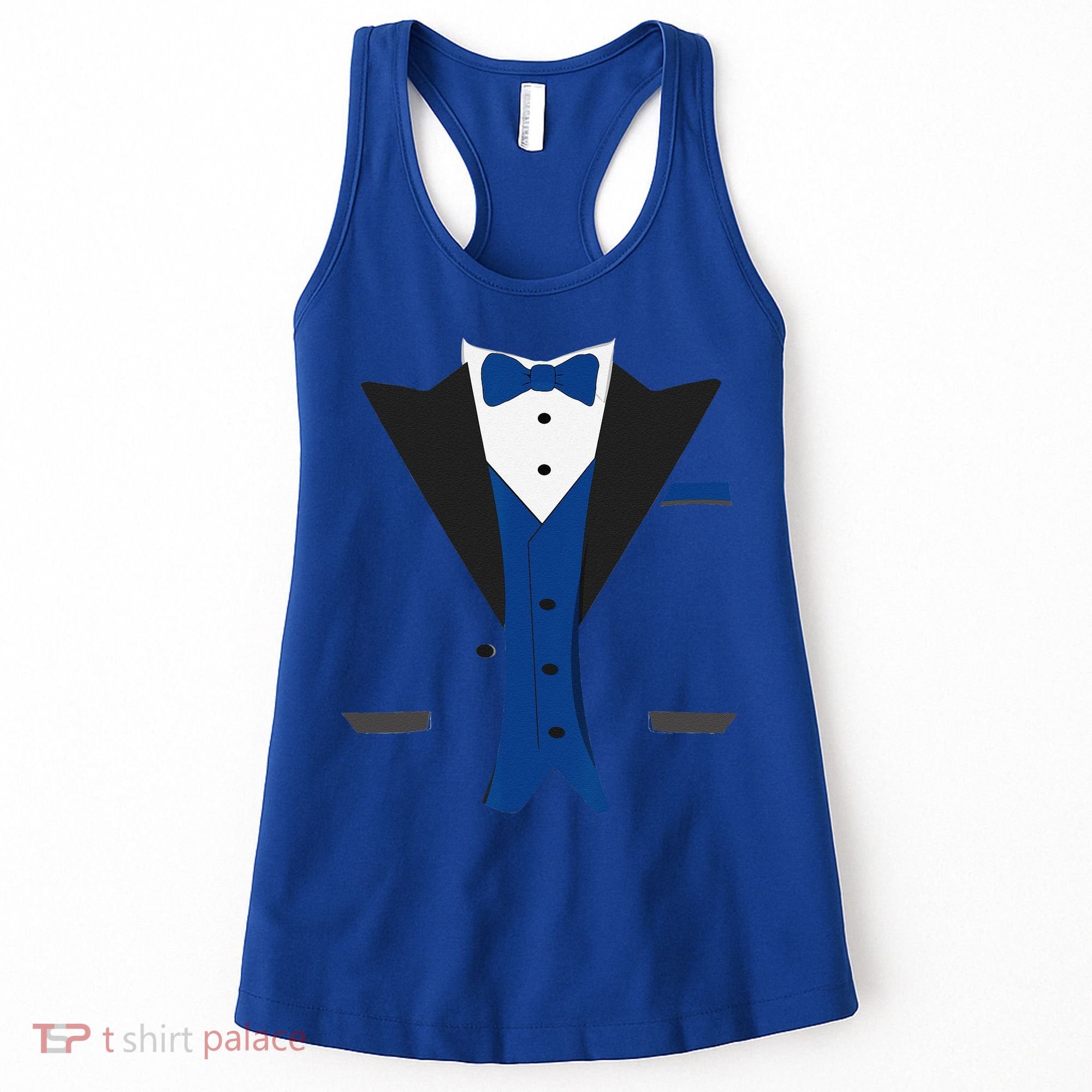 Tuxedo Halloween Wedding Groom Costume Blue Funny Women's Tank Top
