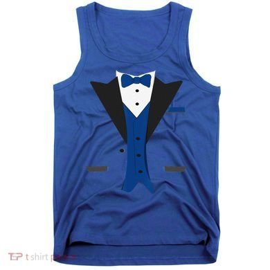 Tuxedo Halloween Wedding Groom Costume Blue Funny Tank Top