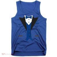 Tuxedo Halloween Wedding Groom Costume Blue Funny Tank Top thumb 0