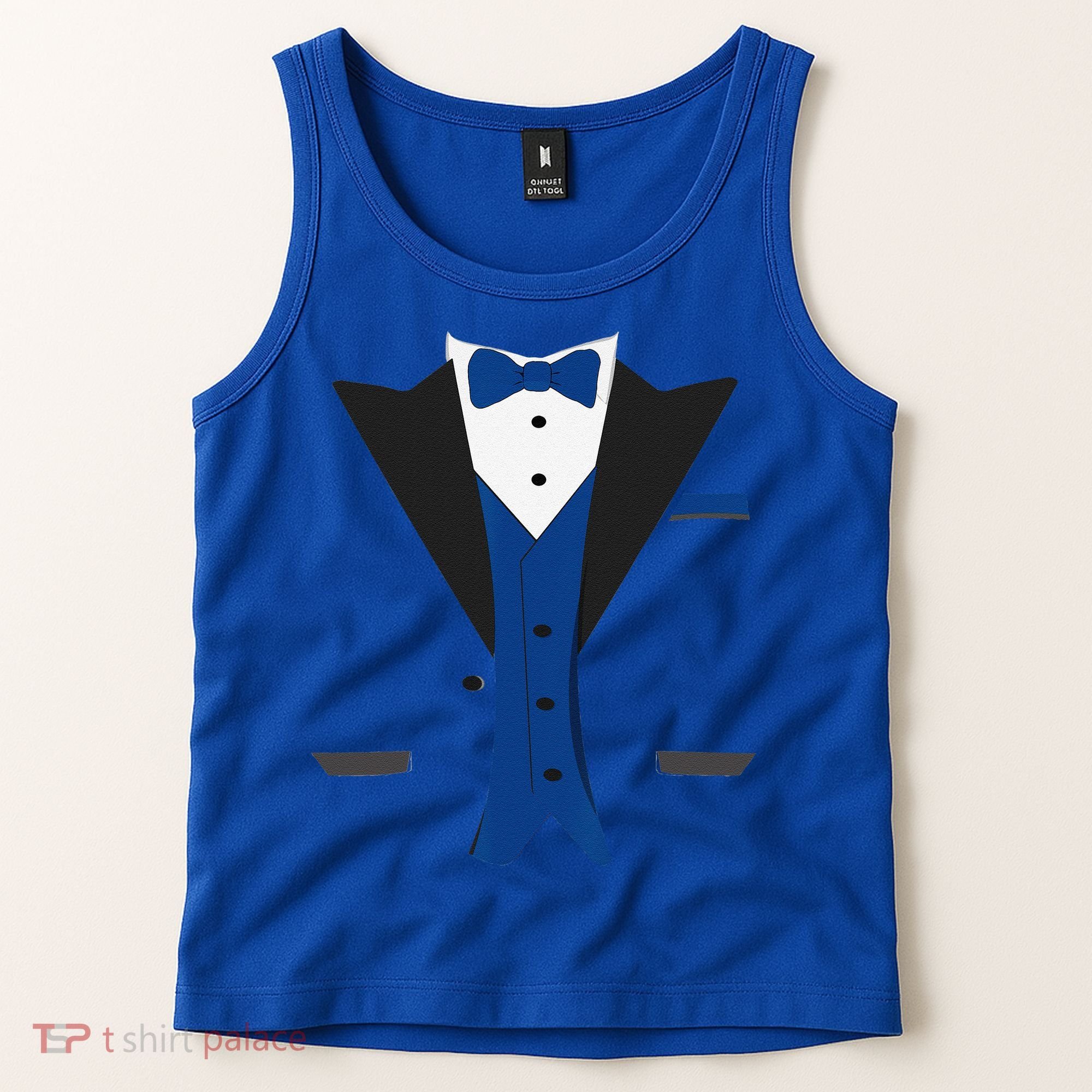 Tuxedo Halloween Wedding Groom Costume Blue Funny Tank Top