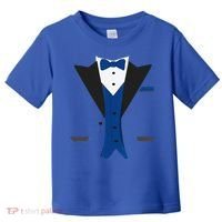 Tuxedo Halloween Wedding Groom Costume Blue Funny Toddler T-Shirt thumb 0
