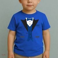 Tuxedo Halloween Wedding Groom Costume Blue Funny Toddler T-Shirt thumb 2