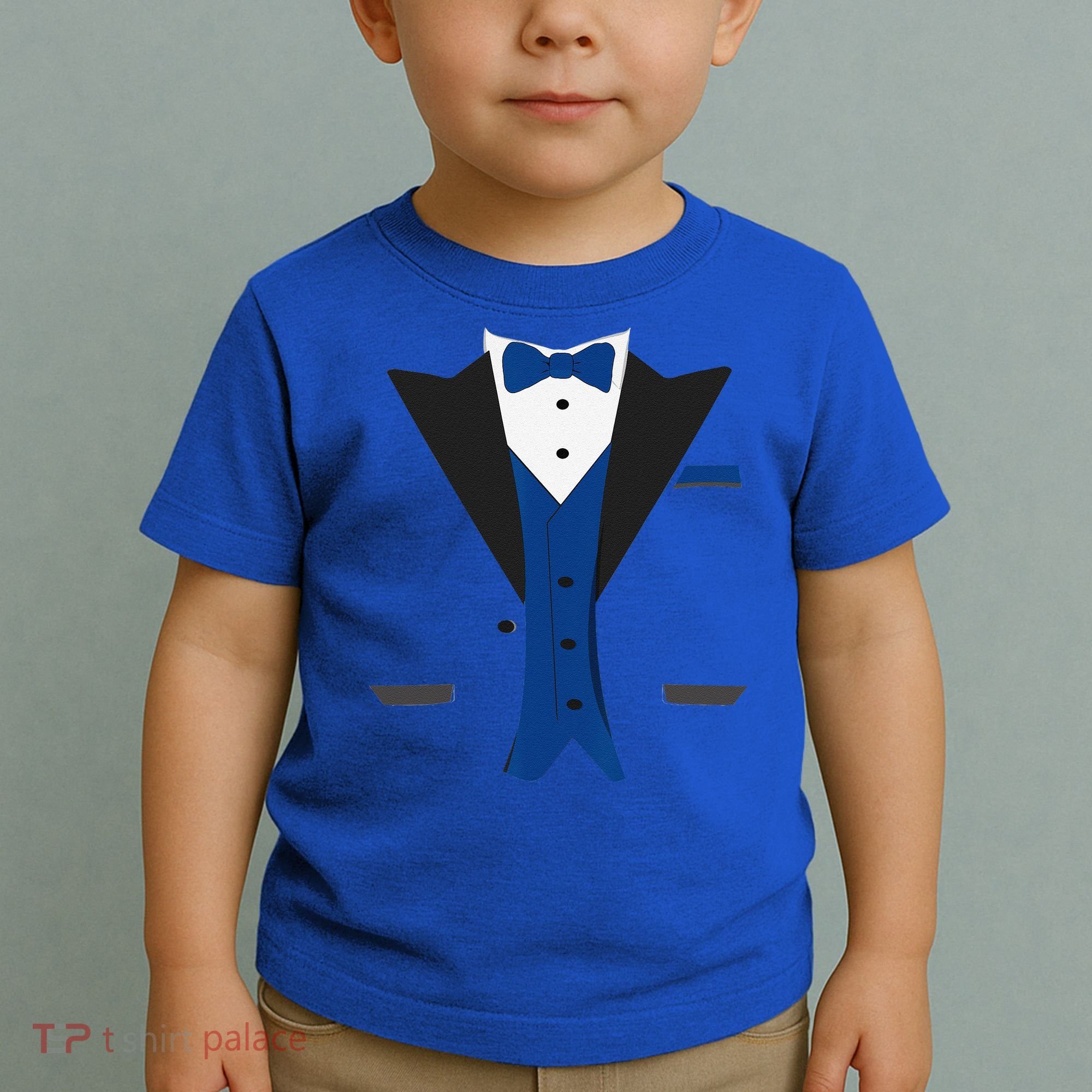 Tuxedo Halloween Wedding Groom Costume Blue Funny Toddler T-Shirt