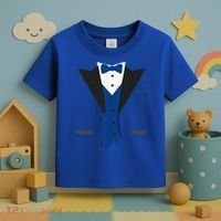 Tuxedo Halloween Wedding Groom Costume Blue Funny Toddler T-Shirt thumb 3