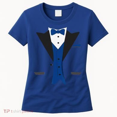 Tuxedo Halloween Wedding Groom Costume Blue Funny Women's T-Shirt