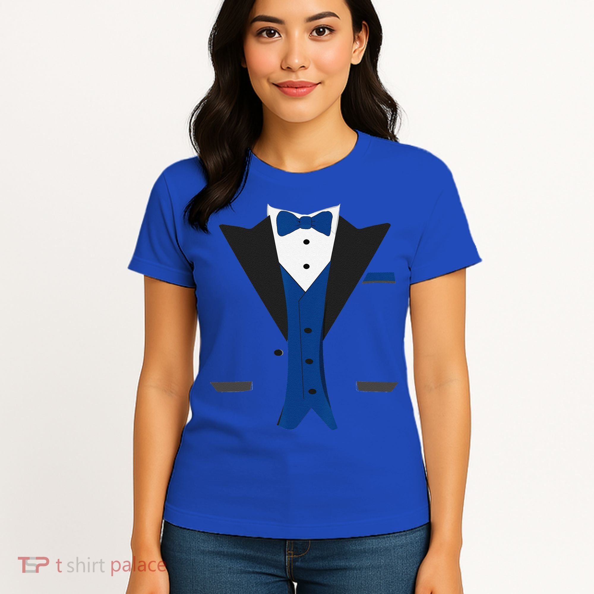 Tuxedo Halloween Wedding Groom Costume Blue Funny Women's T-Shirt