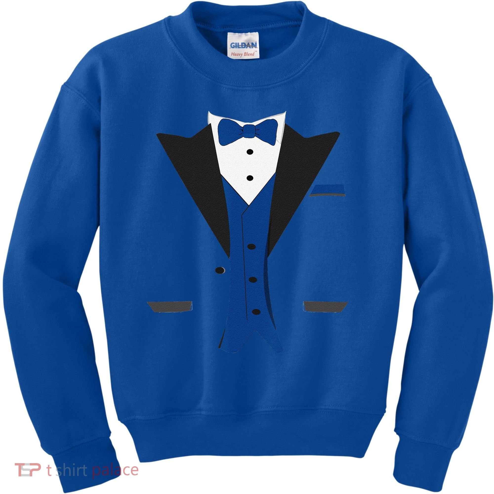 Tuxedo Halloween Wedding Groom Costume Blue Funny Kids Sweatshirt