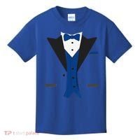 Tuxedo Halloween Wedding Groom Costume Blue Funny Kids T-Shirt thumb 0