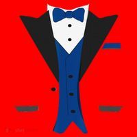 Tuxedo Halloween Wedding Groom Costume Blue Funny Santa Hat thumb 1