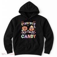 Teacher Halloween Will Trade Students For Candy Retro Hoodie thumb 0