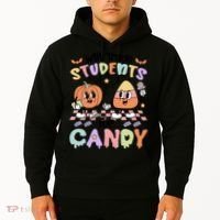 Teacher Halloween Will Trade Students For Candy Retro Hoodie thumb 2