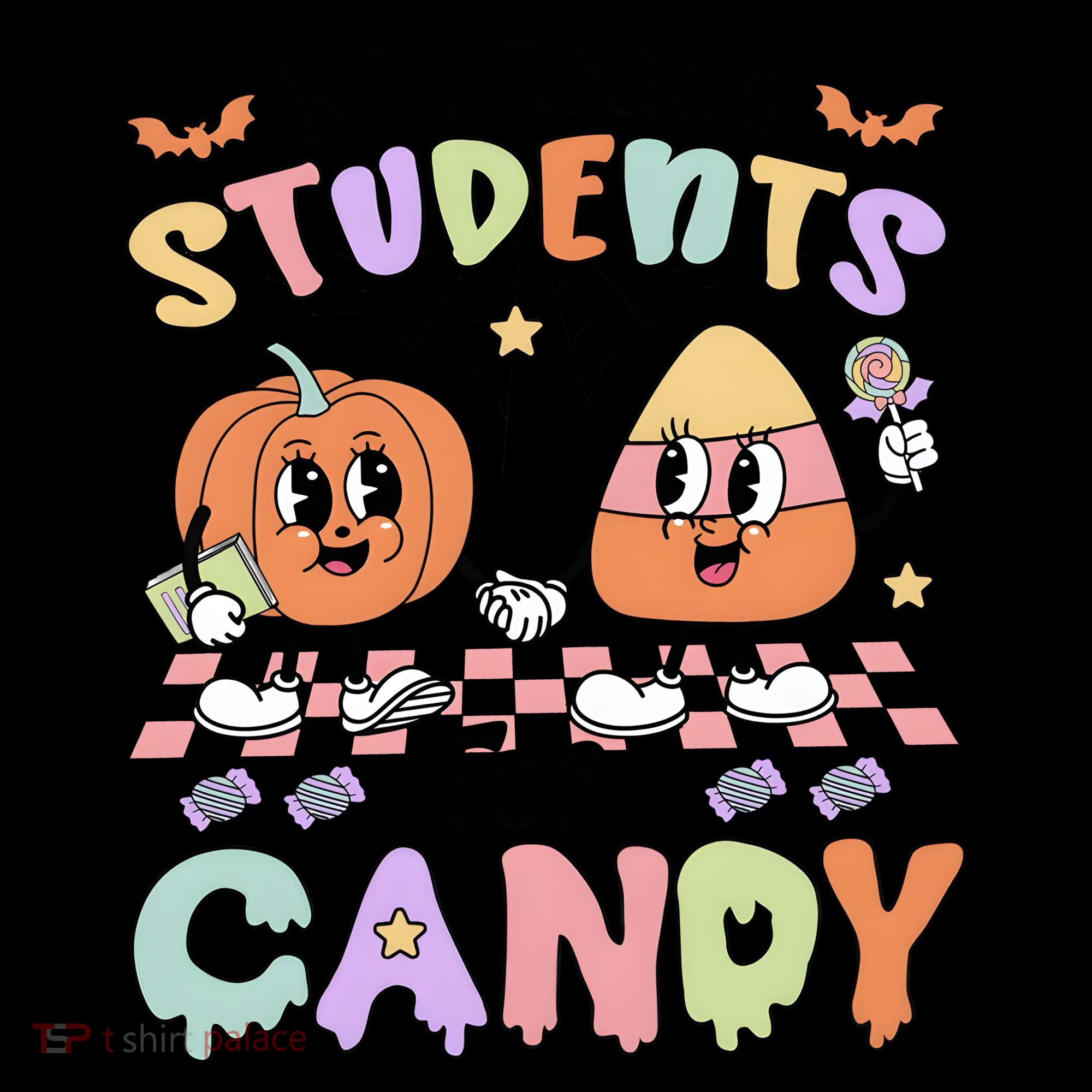 Teacher Halloween Will Trade Students For Candy Retro Hoodie