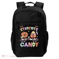 Teacher Halloween Will Trade Students For Candy Retro Backpack thumb 0