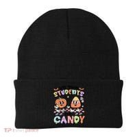 Teacher Halloween Will Trade Students For Candy Retro Beanie thumb 0