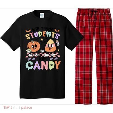 Teacher Halloween Will Trade Students For Candy Retro Pajama Set