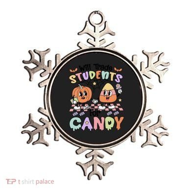 Teacher Halloween Will Trade Students For Candy Retro Ornament