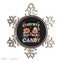 Teacher Halloween Will Trade Students For Candy Retro Ornament thumb 0