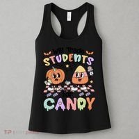 Teacher Halloween Will Trade Students For Candy Retro Women's Tank Top thumb 3