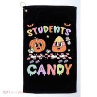 Teacher Halloween Will Trade Students For Candy Retro Golf Towel thumb 0