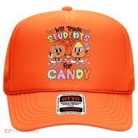 Teacher Halloween Will Trade Students For Candy Retro Hat thumb 0