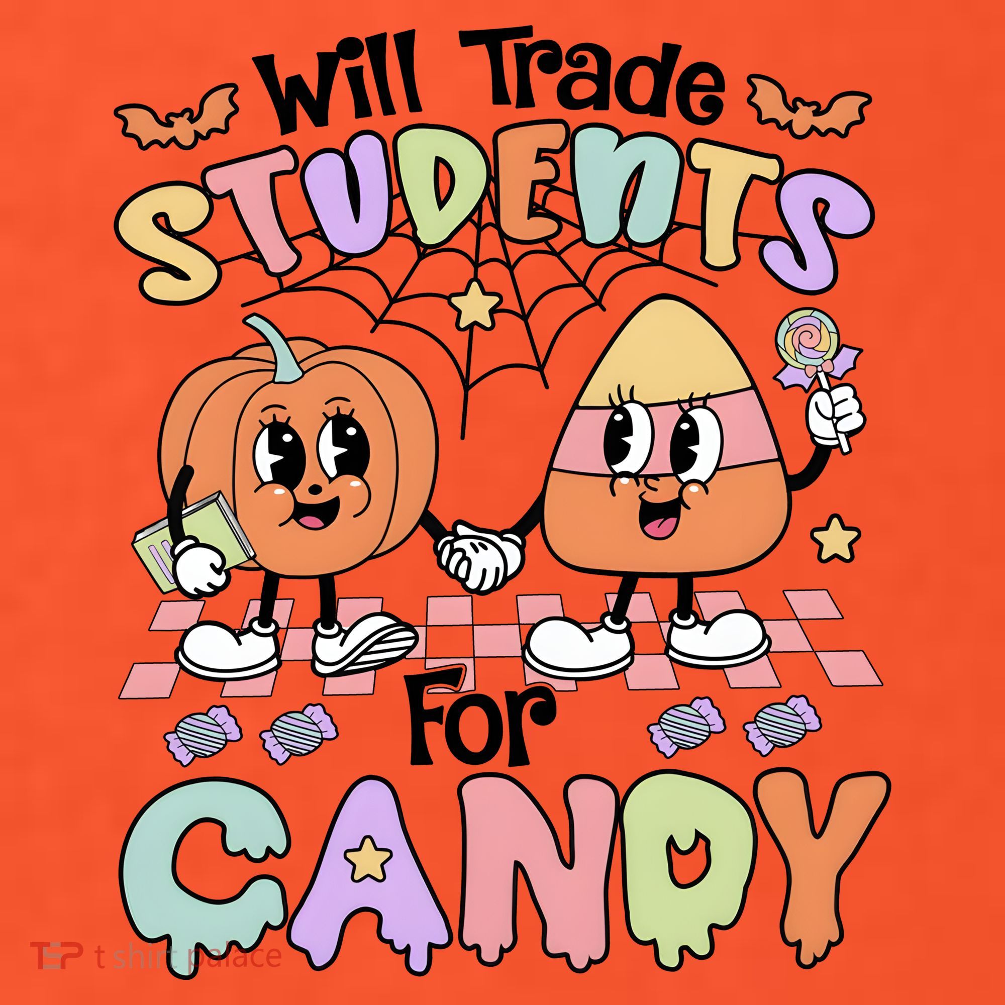 Teacher Halloween Will Trade Students For Candy Retro Visor