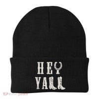 Trendy Hey Y'all Horseshoe And Boots Quote Beanie thumb 0