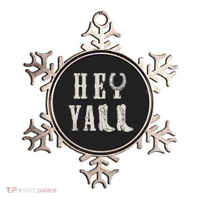 Trendy Hey Y'all Horseshoe And Boots Quote Ornament