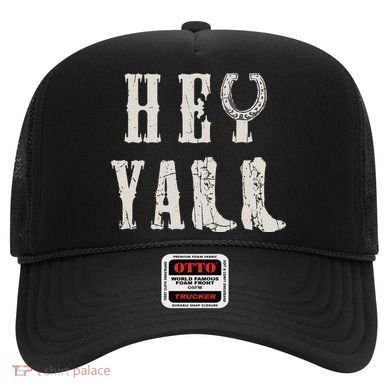 Trendy Hey Y'all Horseshoe And Boots Quote Hat
