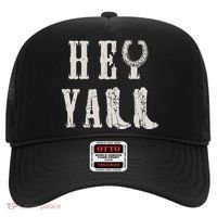 Trendy Hey Y'all Horseshoe And Boots Quote Hat thumb 0