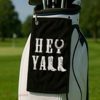 Trendy Hey Y'all Horseshoe And Boots Quote Golf Towel thumb 2