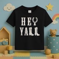 Trendy Hey Y'all Horseshoe And Boots Quote Toddler T-Shirt thumb 3