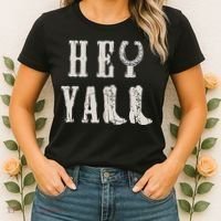 Trendy Hey Y'all Horseshoe And Boots Quote Women's T-Shirt thumb 2