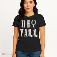 Trendy Hey Y'all Horseshoe And Boots Quote Women's T-Shirt thumb 4
