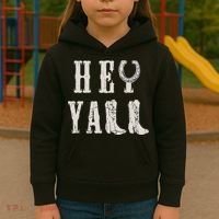 Trendy Hey Y'all Horseshoe And Boots Quote Kids Hoodie thumb 3