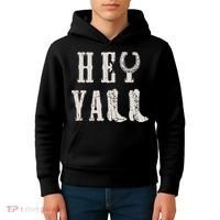 Trendy Hey Y'all Horseshoe And Boots Quote Kids Hoodie thumb 4