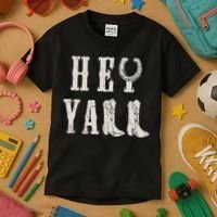 Trendy Hey Y'all Horseshoe And Boots Quote Kids T-Shirt thumb 3