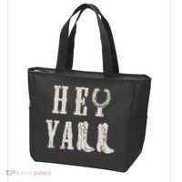 Trendy Hey Y'all Horseshoe And Boots Quote Tote Bag thumb 3