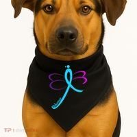 Thyroid Cancer Awareness USA-Made Doggie Bandana thumb 1