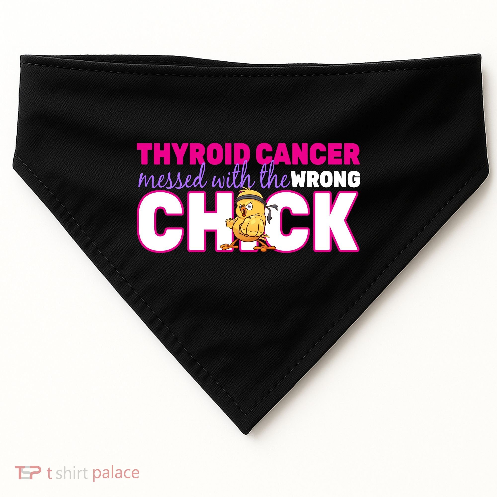 Thyroid Cancer Mess With The Wrong Chick USA-Made Doggie Bandana